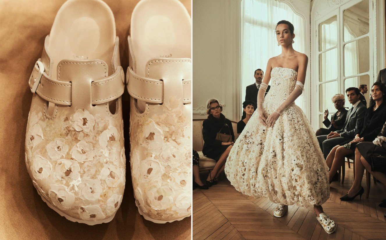 독일의 신발 브랜드 버켄스탁(Birkenstock)이 럭셔리 웨딩 디자이너 다니엘 프랑켈(Danielle Frankel)과 협업하여 출시한 ‘브라이덜 캡슐 컬렉션’ 중 한 제품. 다니엘 프랑켈 홈페이지 캡처