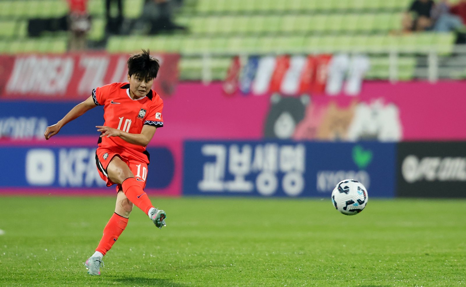 여자축구 대표팀 간판 지소연. 뉴스1