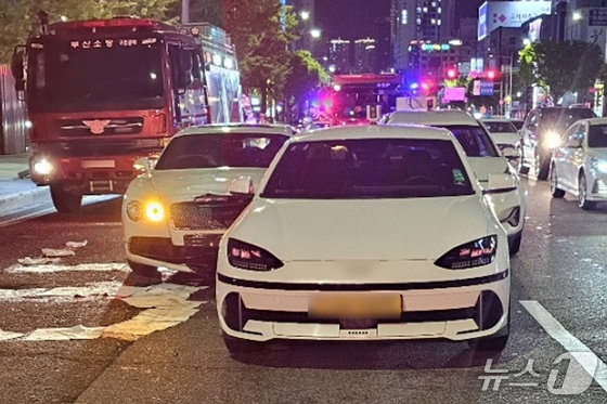 지난해 4월 27일 오후 부산 동구 교통사고 현장. 부산 동부경찰서 제공