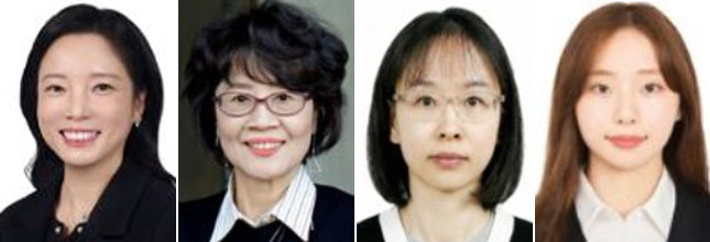 왼쪽부터 유승아 교수, 임향숙 교수, 남민경 교수, 김채린 대학원생.