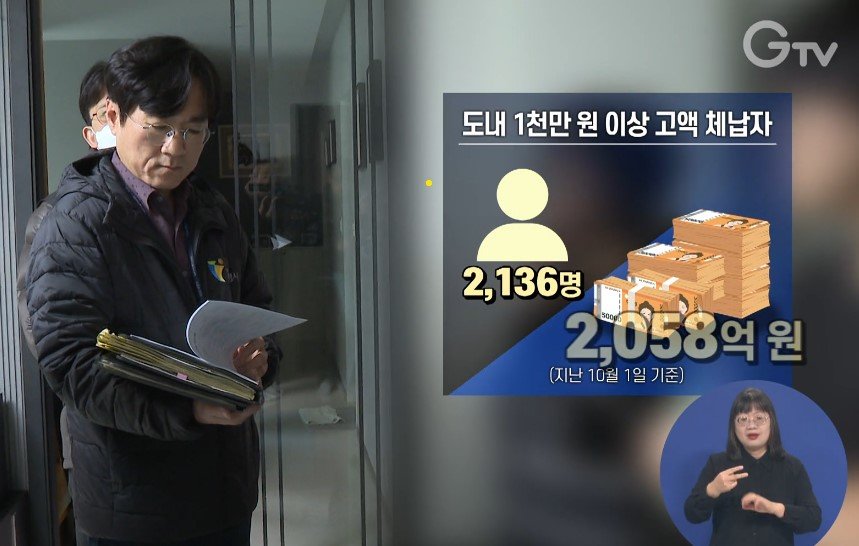 고액 체납자 징수 현장. GTV 영상 캡처