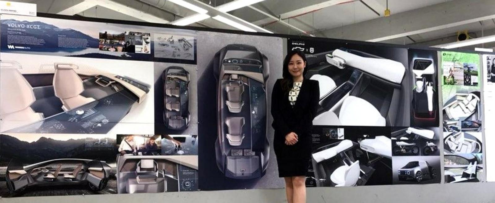 2017년 당시 졸업작품을 발표한 황유지 디자이너의 모습 / 출처=황유지 디자이너