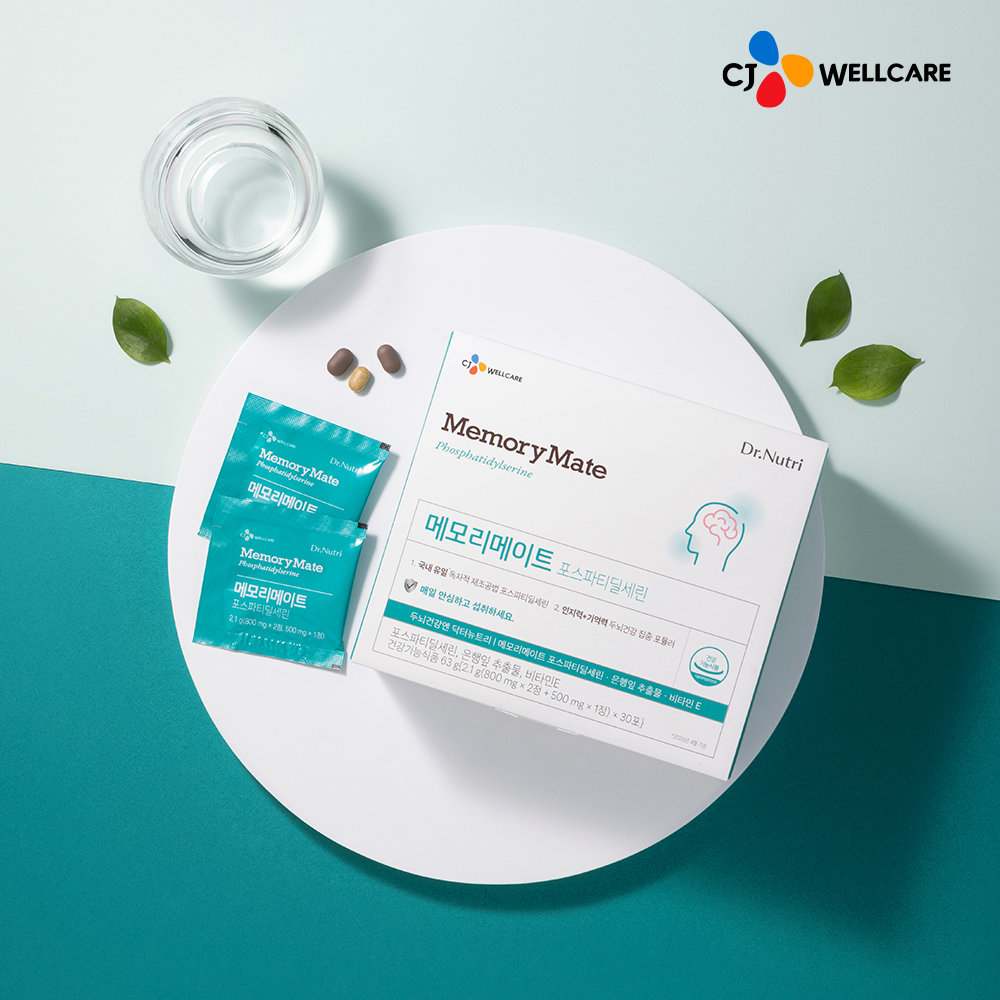 닥터뉴트리 메모리메이트에 사용된 포스파티딜세린은 100% 식물성 원료에서 추출한 것으로 식약처로부터 노화로 인해 저하된 인지력 개선에 도움을 줄 수 있는 기능성 원료로 인정받았다. CJ웰케어 제공