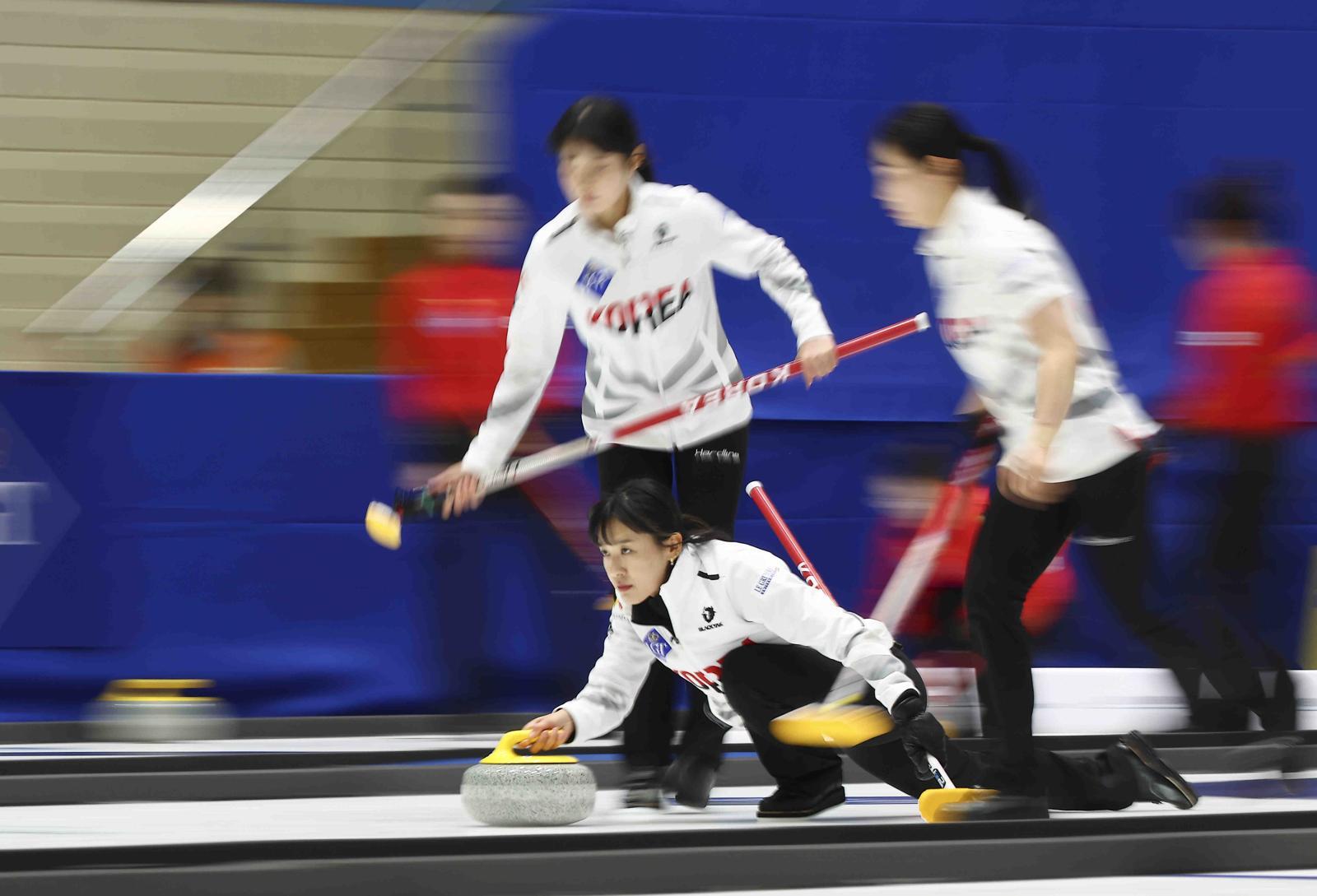 한국 최초의 겨울올림픽 컬링 금메달 획득에 도전하는 5G. 의정부=뉴시스.