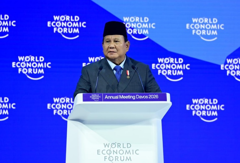 지난달 다보스포럼에 참석해 특별연설 중인 프라보워 수비안토 인도네시아 대통령. 프라보워 대통령 공식 SNS