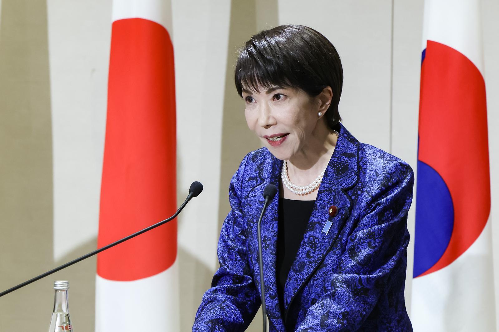 다카이치 사나에 일본 총리가 13일 일본 나라현 회담장에서 열린 이재명 대통령과의 확대정상회담을 마친 뒤 공동언론발표를 하고 있다. 2026.1.13 청와대사진기자단