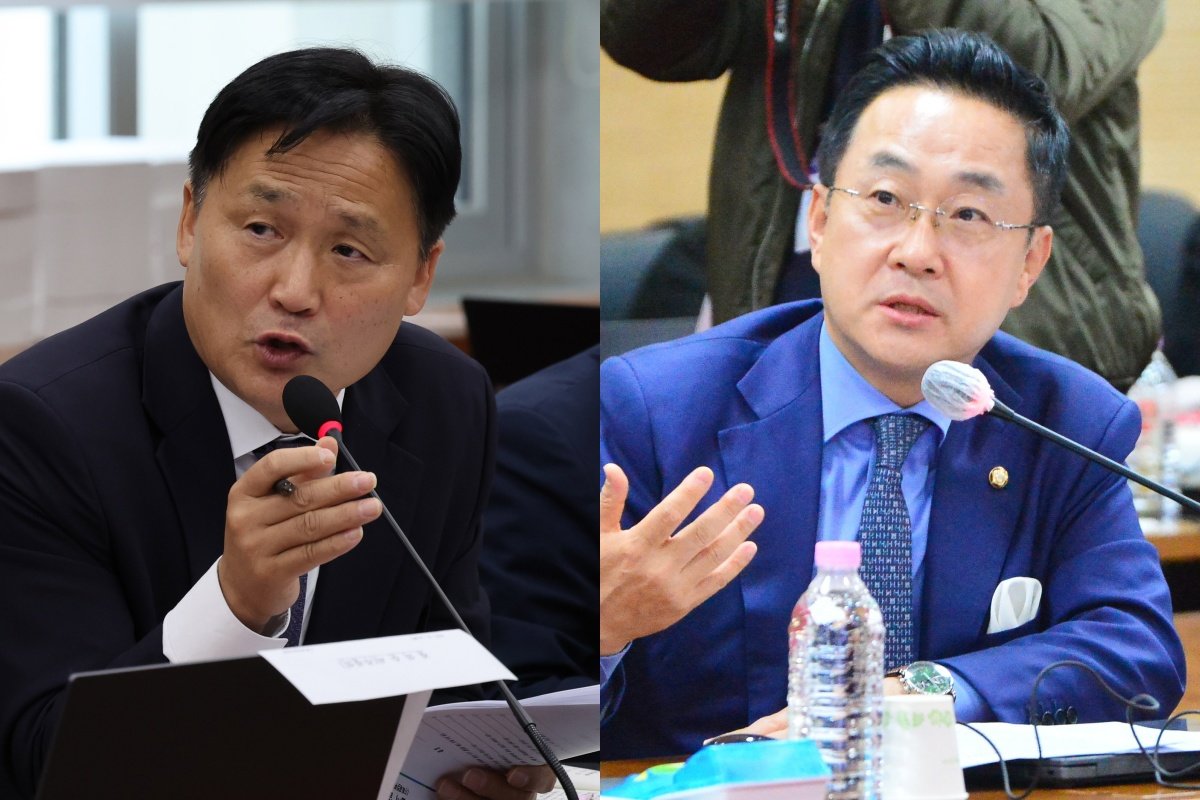 (왼쪽부터) 김영진, 박성준 더불어민주당 의원. 뉴시스
