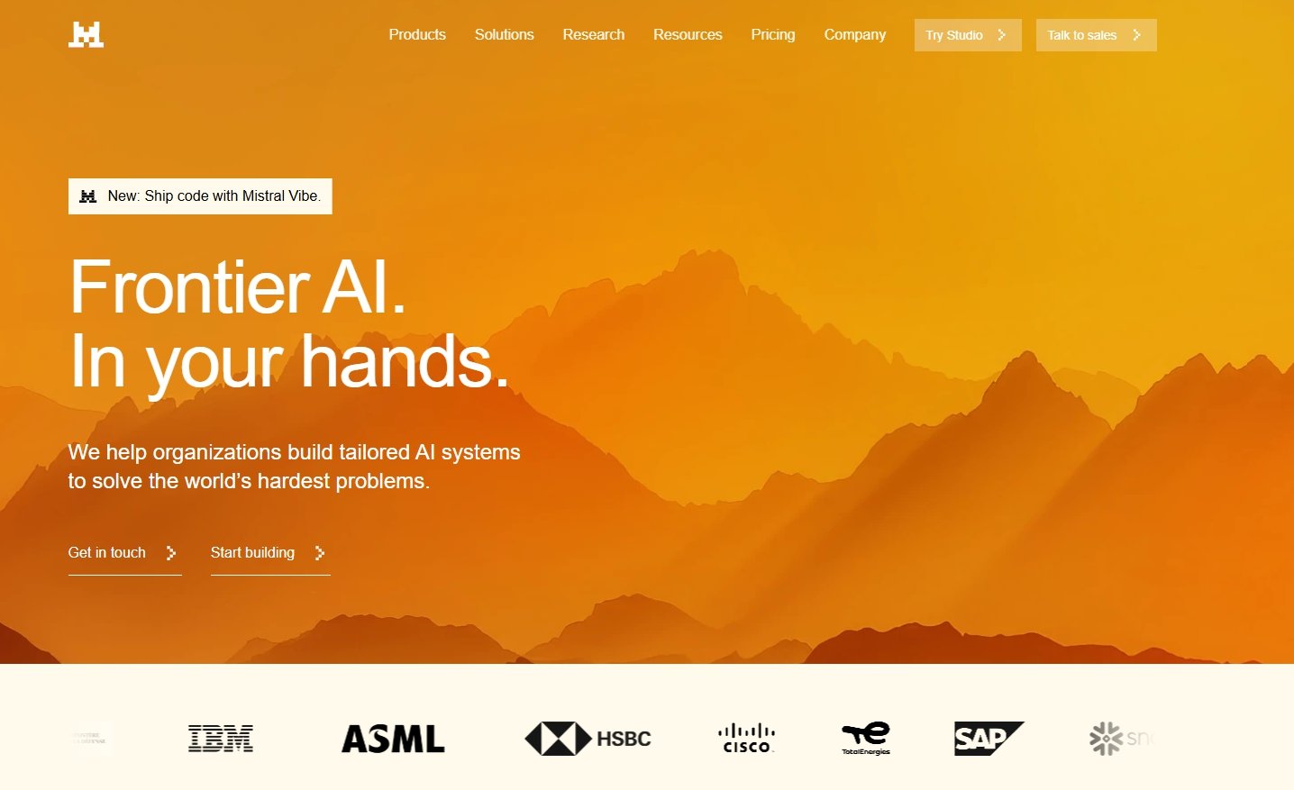 ‘미스트랄 AI’ 홈페이지 캡처