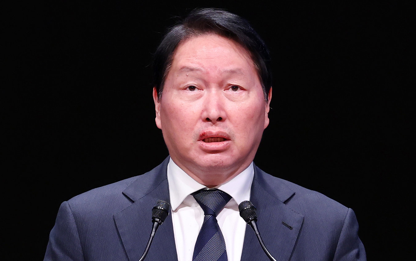 최태원 대한상공회의소 회장이 2일 오후 서울 중구 대한상공회의소에서 열린 2026 경제계 신년인사회에서 인사말하고 있다. 2026. 01. 02 사진공동취재단