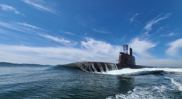 한화오션이 건조한 장보고III Batch-II 잠수함. 한화오션