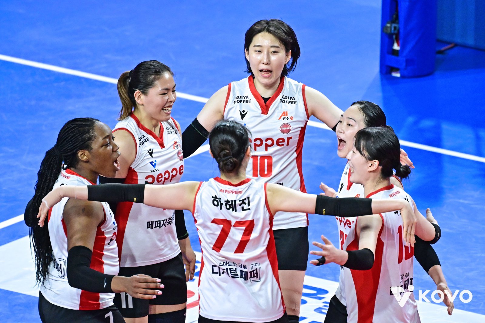 구단 역대 최다승과 최다 승점을 경신한 페퍼 저축은행. (KOVO 제공)