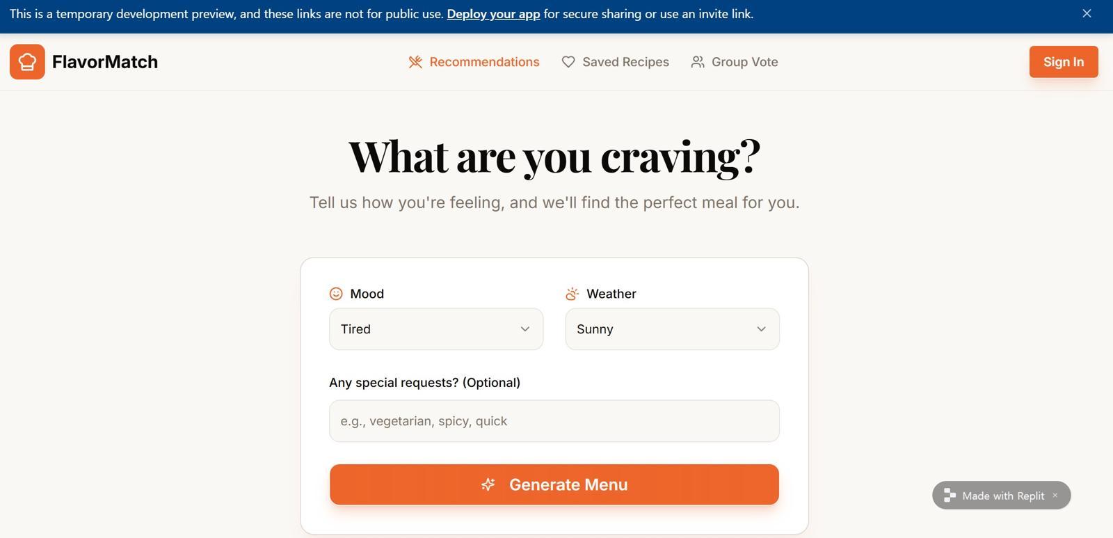 자연어 명령만으로 만들어진 프로토타입 / 출처=레플릿