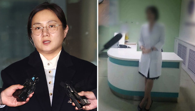 박나래(왼쪽)가 20일 밤 서울 강남경찰서에서 피고발인 조사를 마치고 나오며 취재진 질의에 답변하고 있다. 2026.2.20 ⓒ 뉴스1