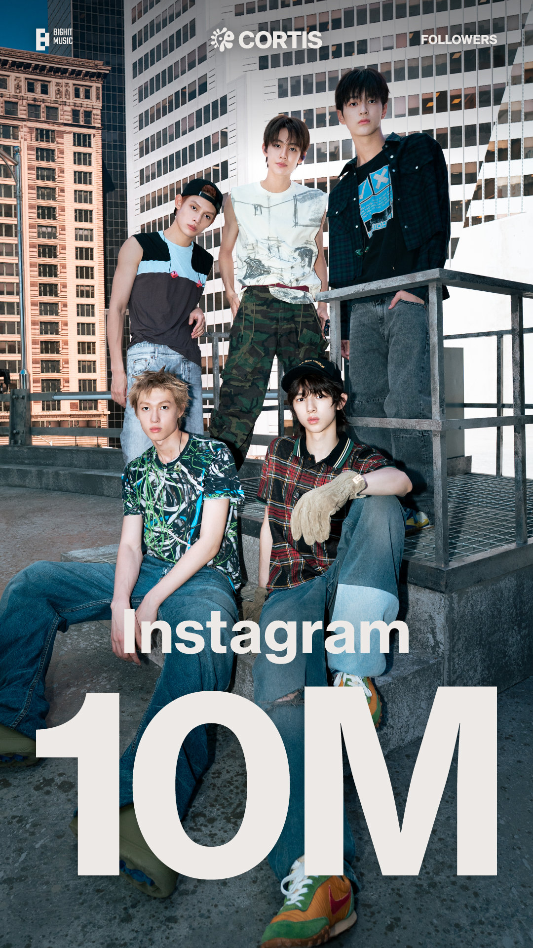 코르티스 1000만 팔로워 축전. 빅히트 뮤직