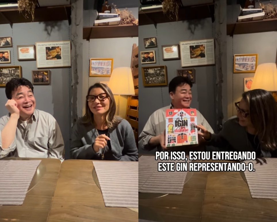 루이스 이나시우 룰라 다 시우바 브라질 대통령과 함께 방한한 호잔젤라 다 시우바 여사가 지난 21일 서울 용산구 한남동의 한 레스토랑에서 백종원 더본코리아 대표와 만찬을 함께 했다. 백 대표는 그룹 방탄소년단(BTS) 멤버 진의 사인이 담긴 굿즈를 선물로 전달했다. 인스타그램 캡처