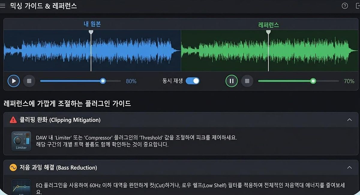 보이스매치의 음악 인공지능 수정 서비스 화면 / 출처=보이스매치