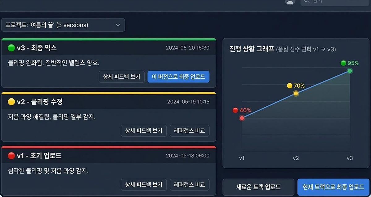 보이스매치의 음악 인공지능 수정 서비스 화면 / 출처=보이스매치