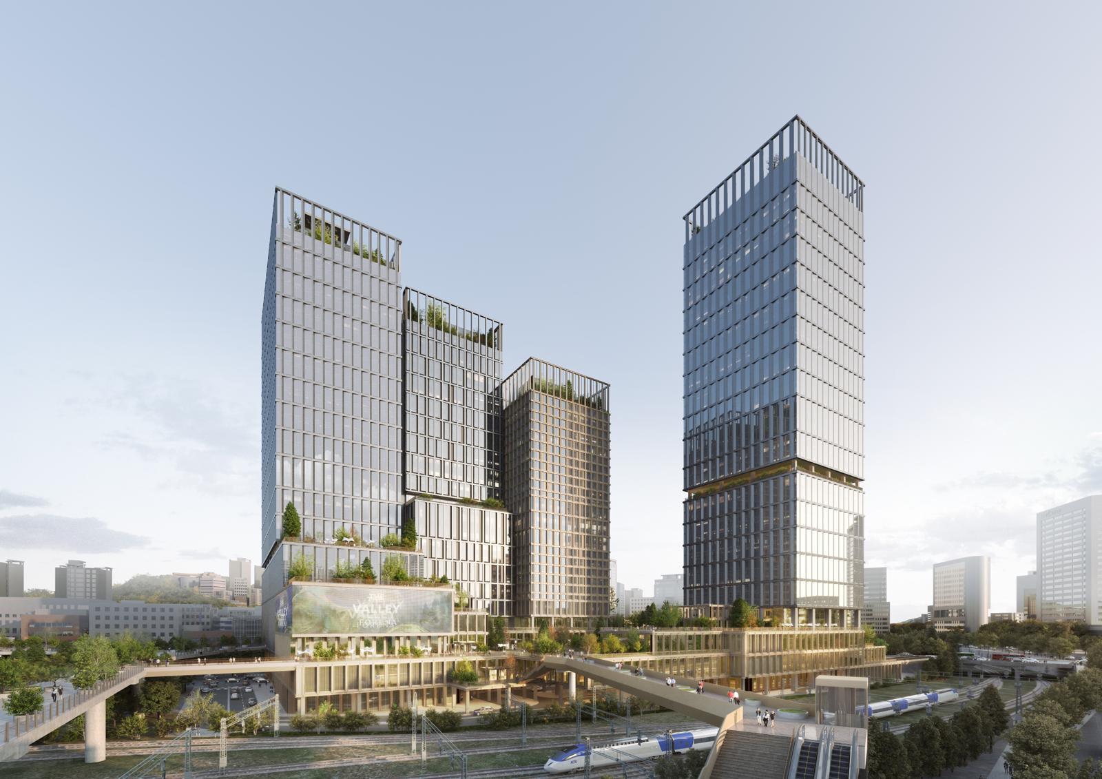 ㈜한화 건설부문이 추진 중인 서울역 북부역세권 복합개발사업 조감도. 한화건설은 건설 경기 불확실성이 이어지는 상황에서 복합개발사업 등 성장 가능성이 높은 분야에 집중해 차별화된 경쟁력을 강화해 나간다는 방침이다. ㈜한화 건설부문 제공