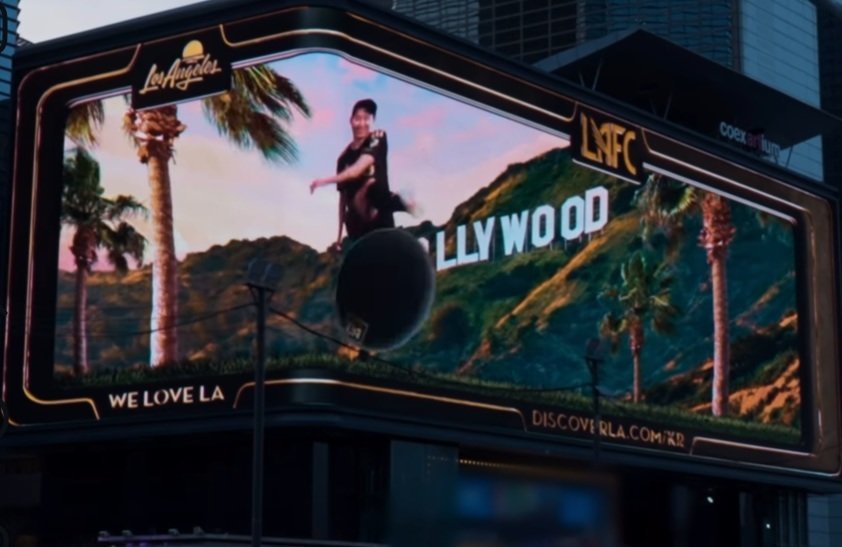 로스앤젤레스관광청 코엑스 케이팝 스퀘어 광고 속 손흥민 선수사진=LA관광청 제공