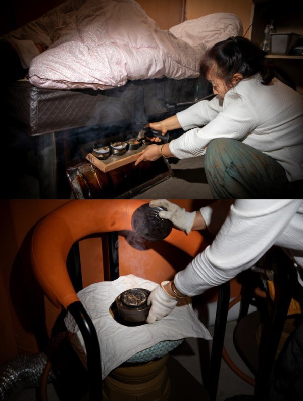 쑥뜸을 하는 모습. 진주 오행웰빙쑥뜸방 제공