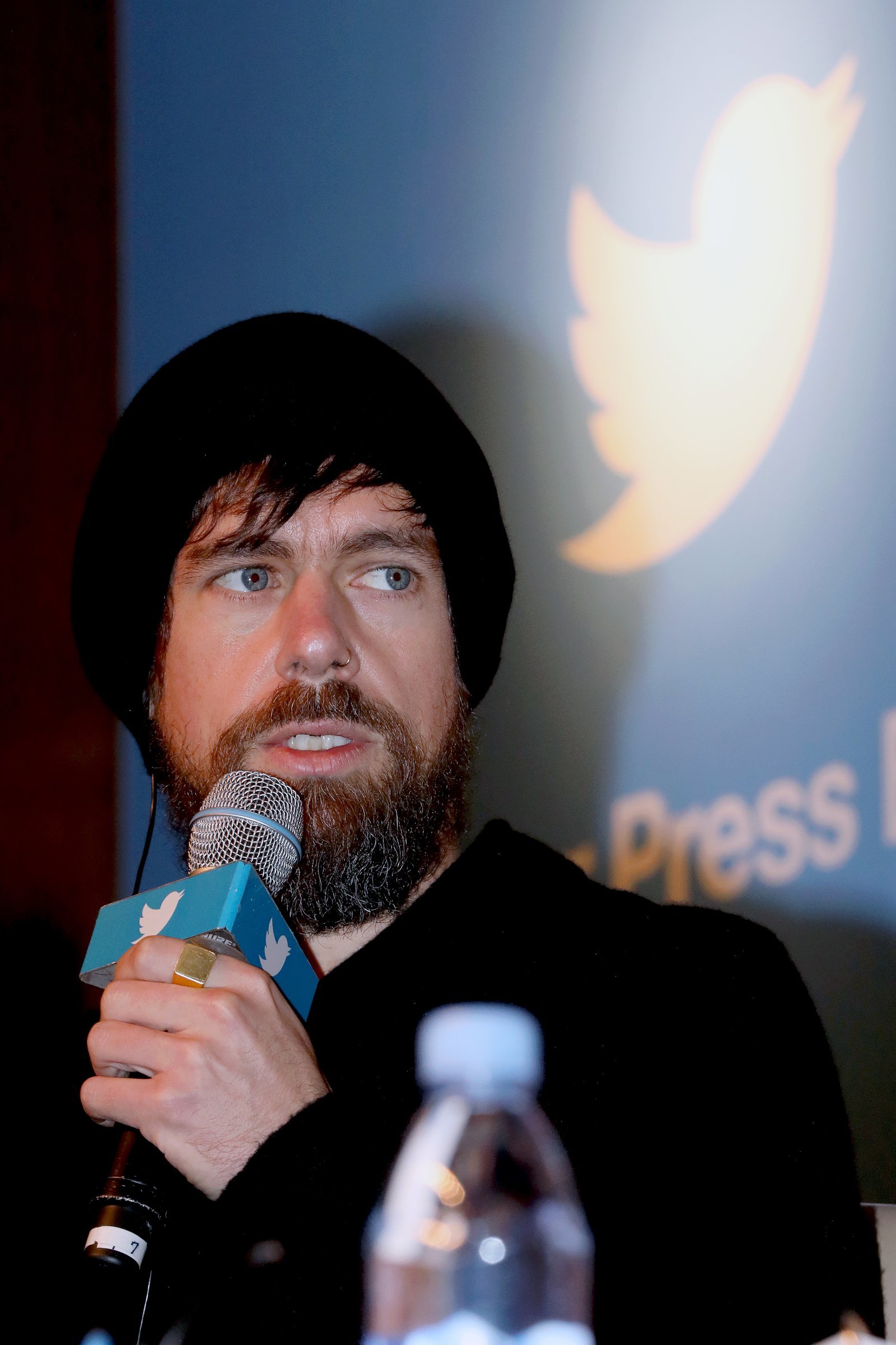 잭 도시 트위터 최고경영자(CEO)가 22일 오전 서울 중구 신라호텔 영빈관에서 열린 기자 간담회에 참석해 발언하고 있다. 2019.03.22. 서울=뉴시스