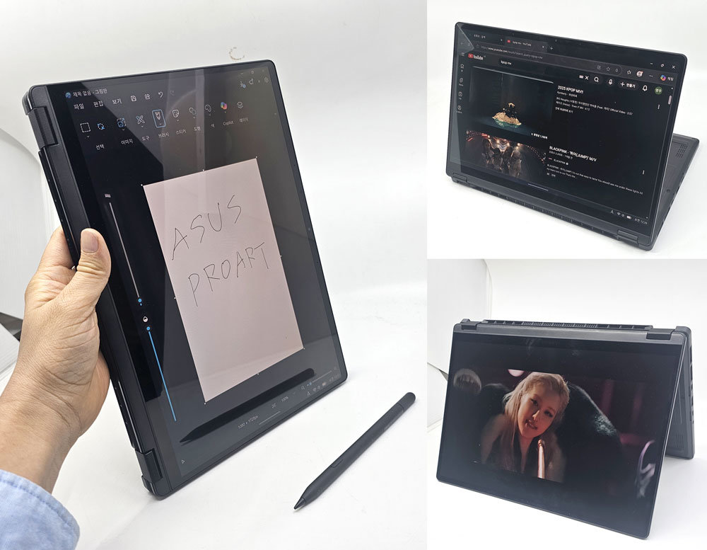 태블릿, 텐트, 스탠드 모드 등 다양한 형태로 변신이 가능하다 / 출처=IT동아