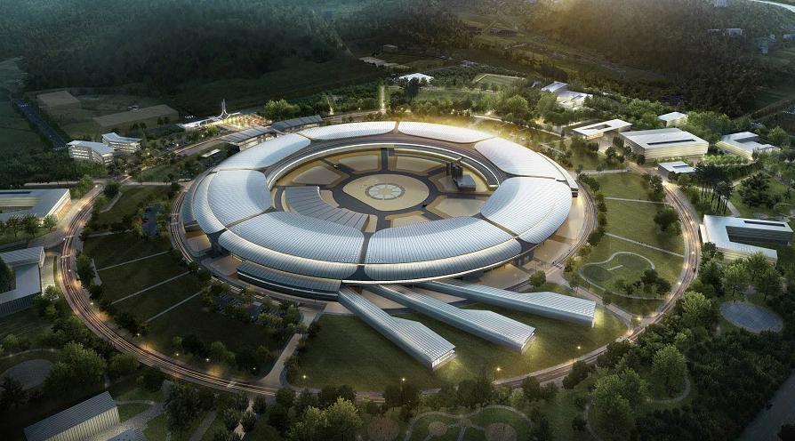 충북도는 2026년 방사광가속기 교육사업을 통해 도내 산업 경쟁력 강화와 미래 과학기술 인재 양성을 본격 추진할 계획이다. 사진은 충북 오창에 구축되는 방사광 가속기 조감도. 충북도 제공