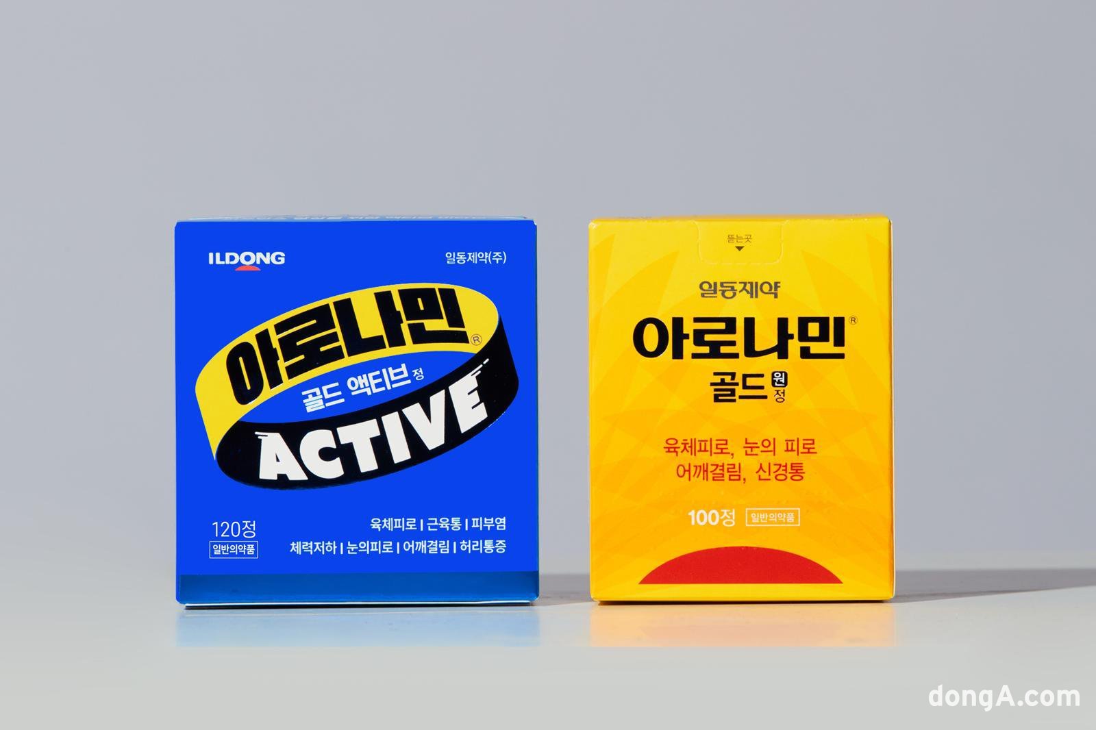 일동제약 아로나민 골드 원(오른쪽)·아로나민 골드 액티브 제품 이미지