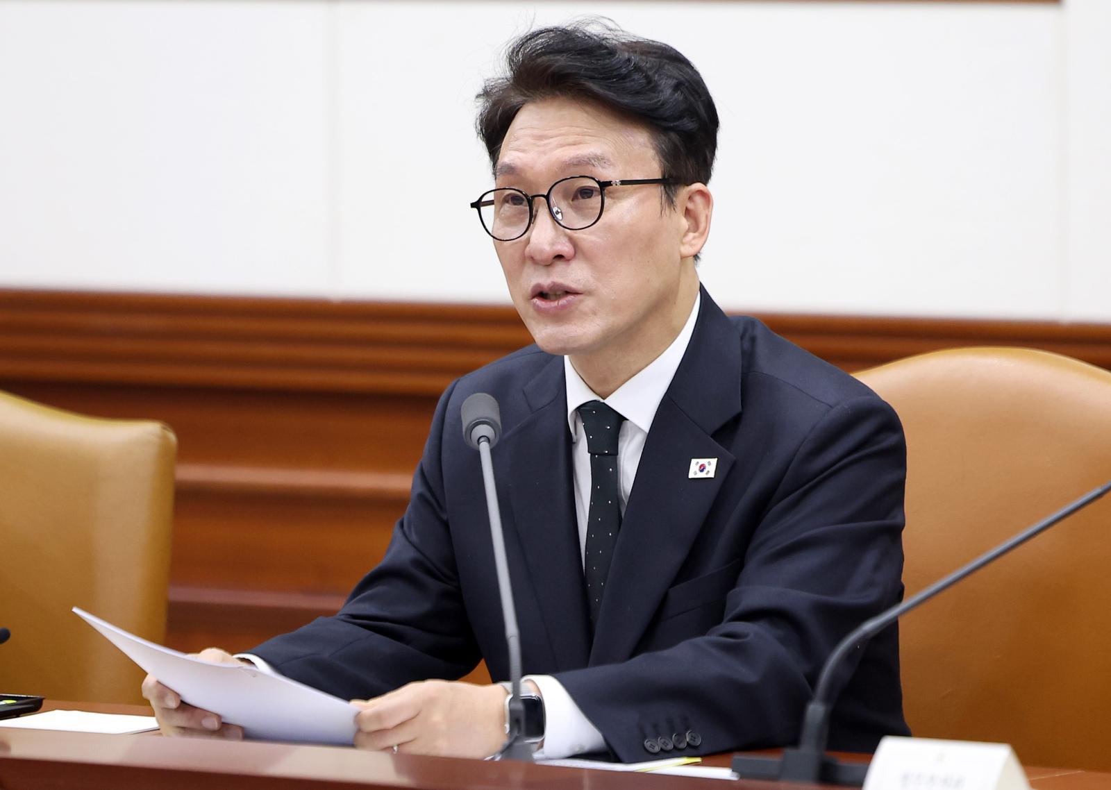 김민석 국무총리가 5일 서울 종로구 정부서울청사에서 열린 국가정책조정회의에서 모두발언을 하고 있다. 2026.03.05. 뉴시스