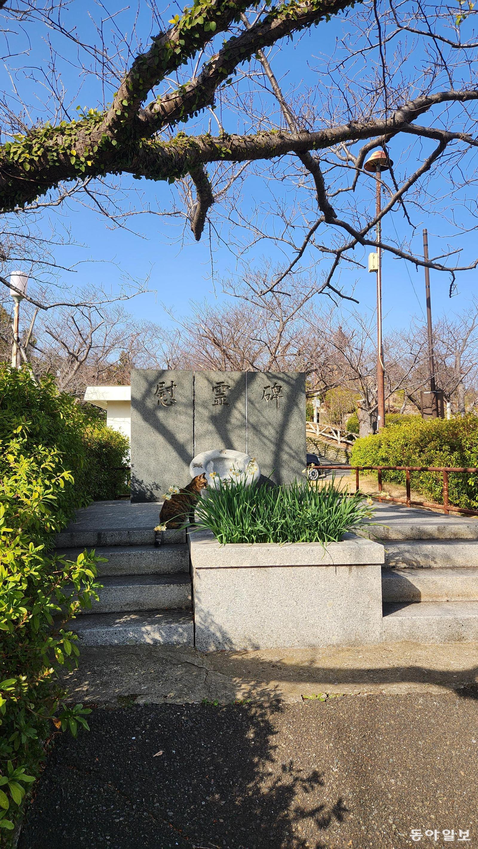 지난달 23일 오후 일본 야마구치현 시모노세키시 히요리야마 공원에 곤론마루 희생자를 기리는 추모비가 설치돼 있다. 시모노세키=김화영 기자 run@donga.com