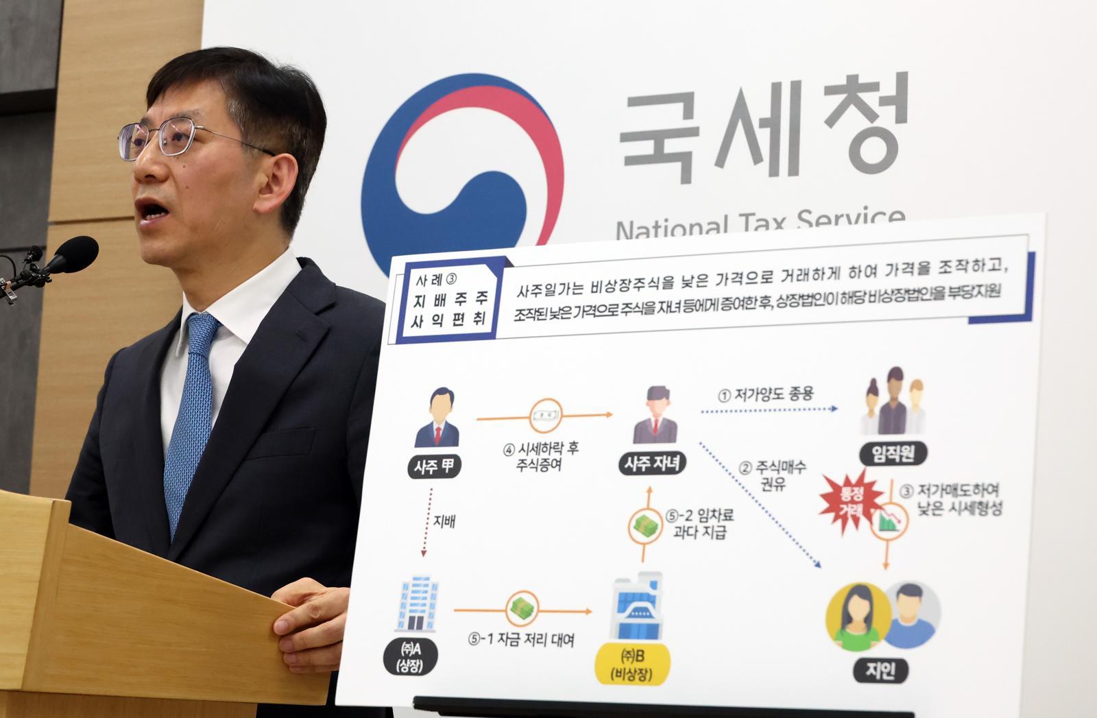 안덕수 국세청 조사국장이 5일 세종시 정부세종2청사에서 주식시장 불공정 탈세자 세무조사 결과를 발표하고 있다. 2026.03.05. [세종=뉴시스]