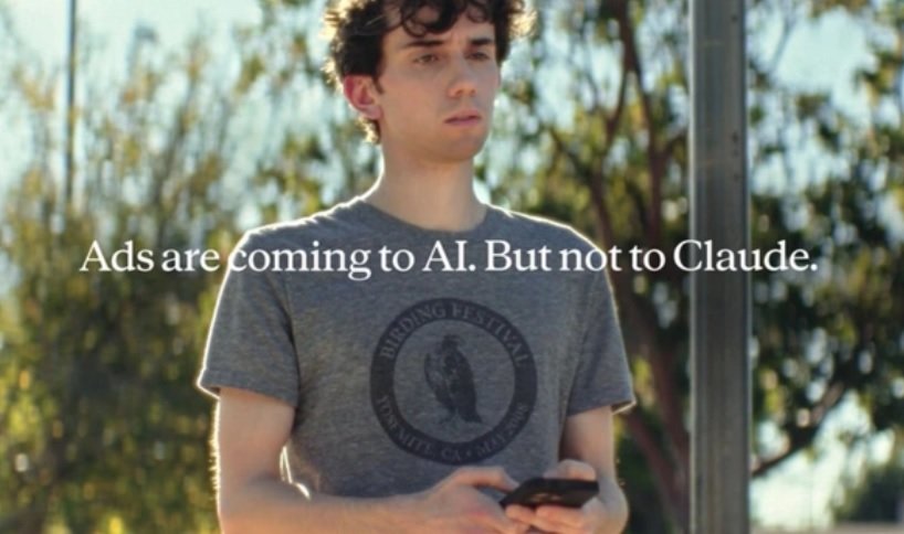 지난달 2일 앤스로픽은 미국프로미식축구리그(NFL) 슈퍼볼 경기에서 “우리는 광고 도입을 하지 않을 것”이라는 내용의 고액 광고를 송출했다. 사진 출처 앤스로픽