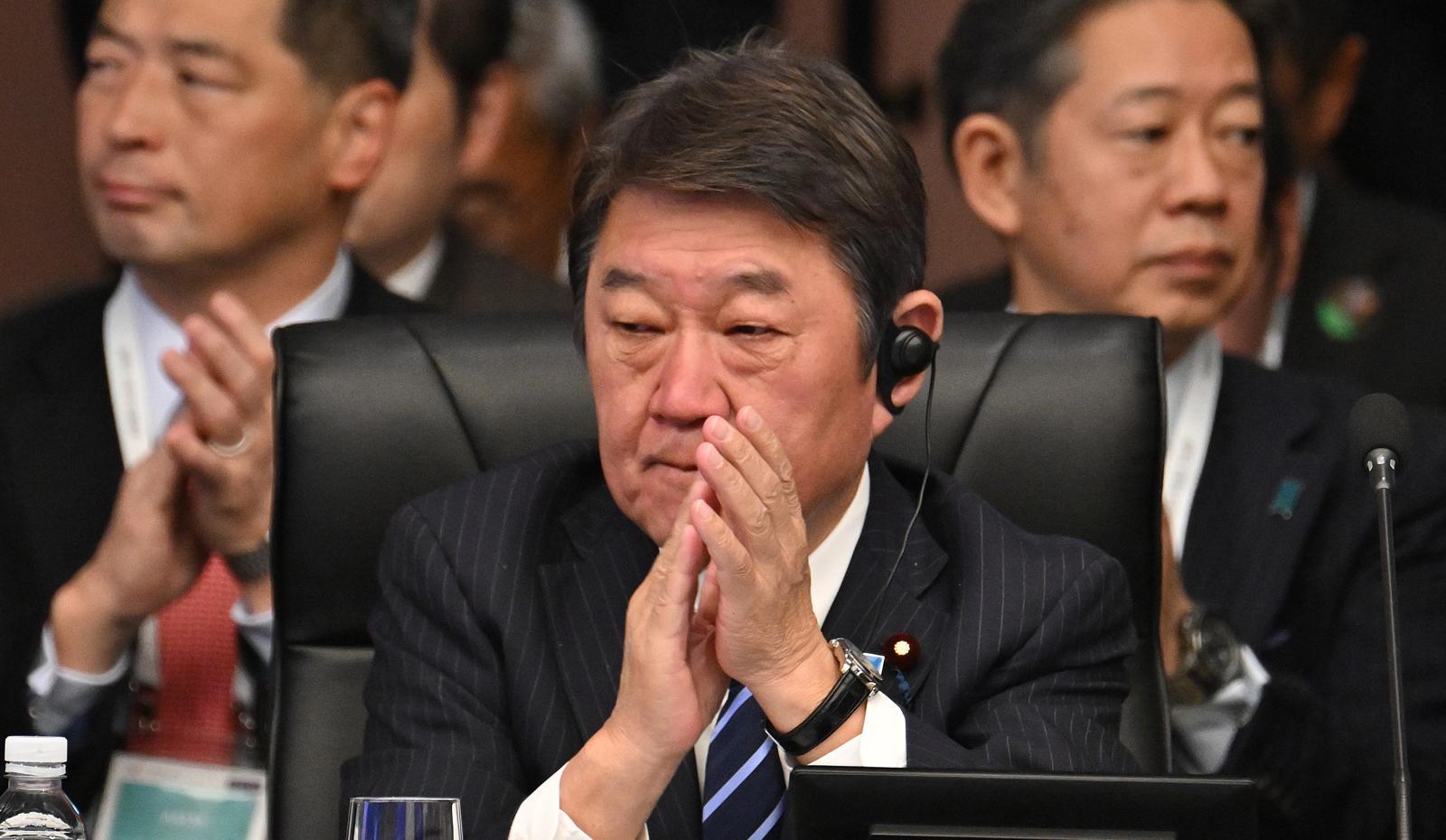 모테기 도시미쓰 일본 외무대신이 30일 오전 경북 경주시 소노캄 경주 그랜드볼룸에서 열린 2025 APEC 외교통상합동각료회의 개회식에 참석하고 있다. 2025.10.30. 청사사진기자단