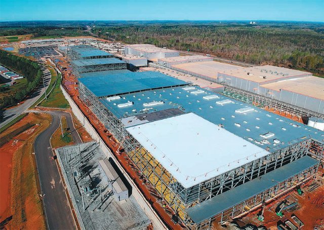 SK이노베이션의 배터리 사업 자회사 SK온이 미국 조지아주 커머스시에 건설 중인 배터리 2공장. SK온 제공