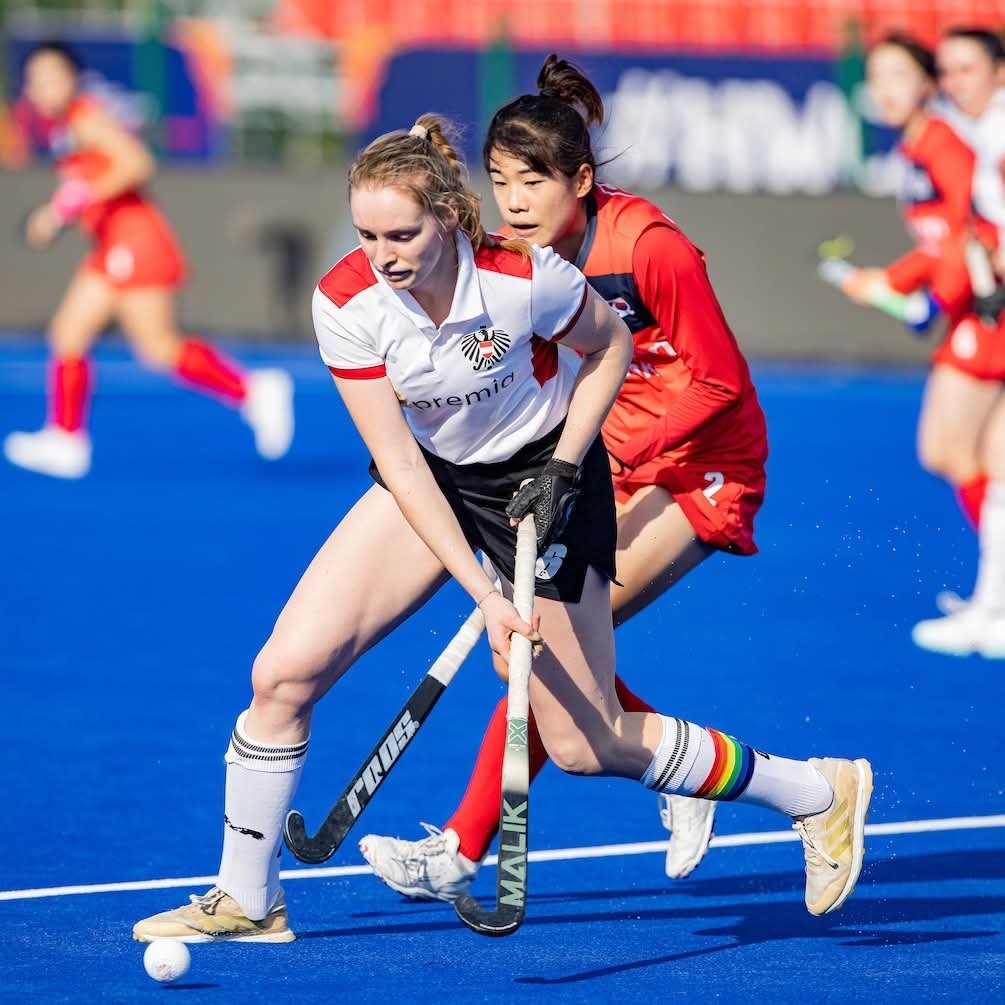 오스트리아전에 나선 한국 여자 하키. 국제하키연맹 SNS 캡처