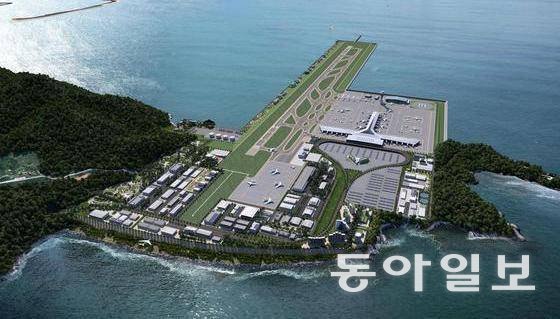 2035년 개항을 목표로 실시설계에 들어간 부산가덕도신공항 조감도. 부산시 제공