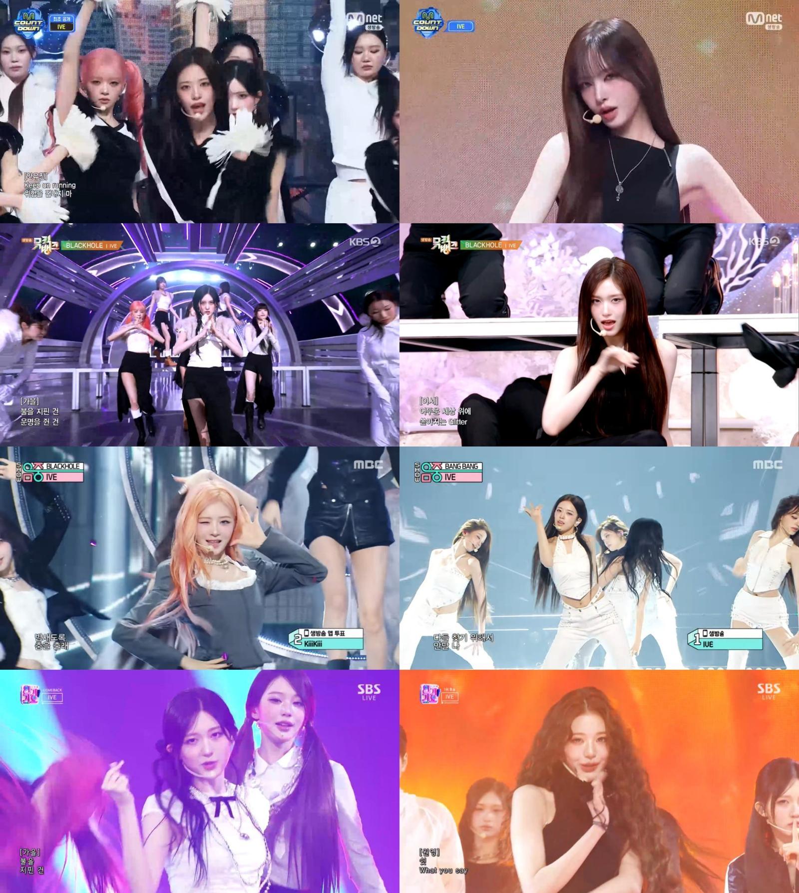 [사진 = Mnet ‘엠카운트다운’, KBS2 ‘뮤직뱅크’, MBC ‘쇼! 음악중심’, SBS ‘인기가요’ 방송 화면 캡처]