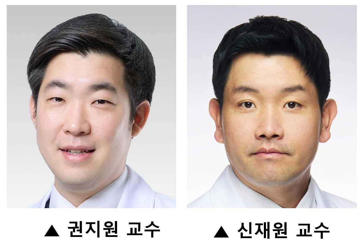 (왼쪽부터) 권지원 연세대학교 강남세브란스병원 정형외과 교수와 신재원 세브란스병원 정형외과 교수. 연세대학교 강남세브란스병원 제공