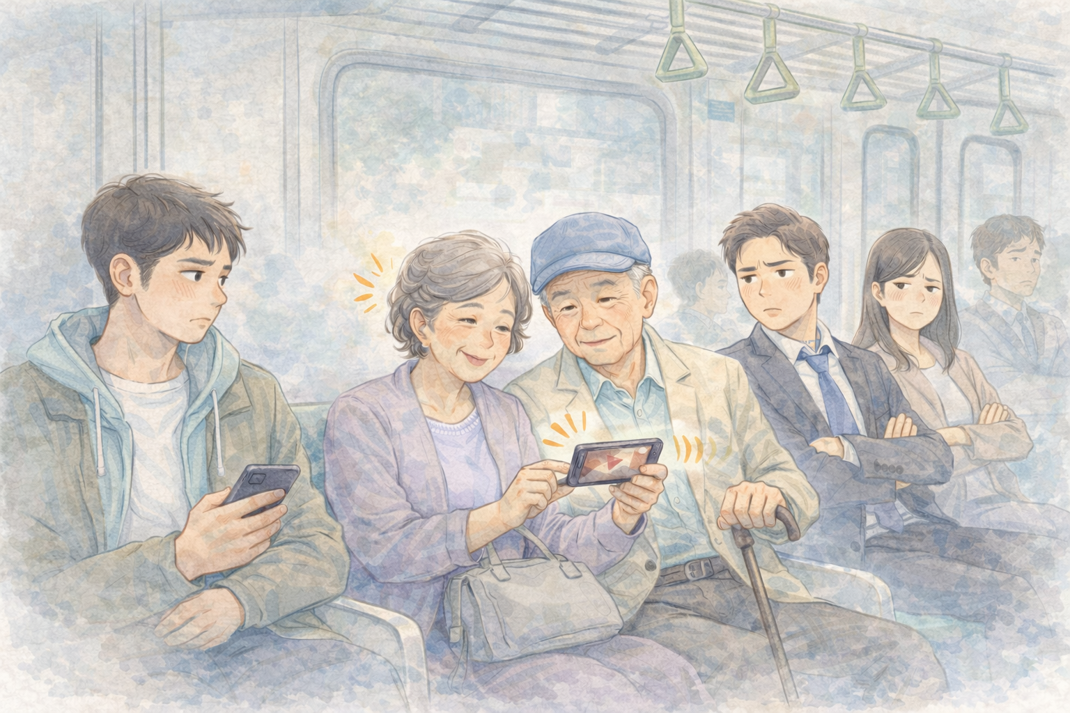 대중교통 내 노인들이 이어폰 없이 영상을 보는 것이 불편하다는 논란이 제기되자, 한석준 아나운서가 옹호하며 이를 갑론을박이 일었다. 챗GPT 생성 이미지