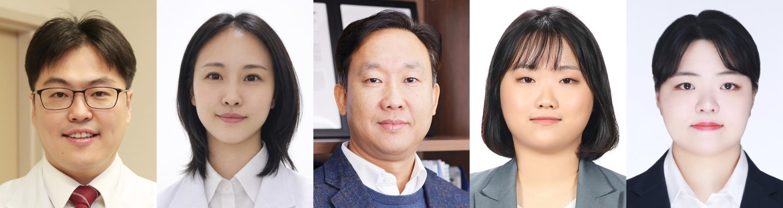 (왼쪽부터) 서울아산병원 신경과 이은재 교수, 의생명연구소 김진희 박사, 연세대학교 생명공학과 신용 교수, 노연정 · 이효주 연구원. 서울아산병원 제공