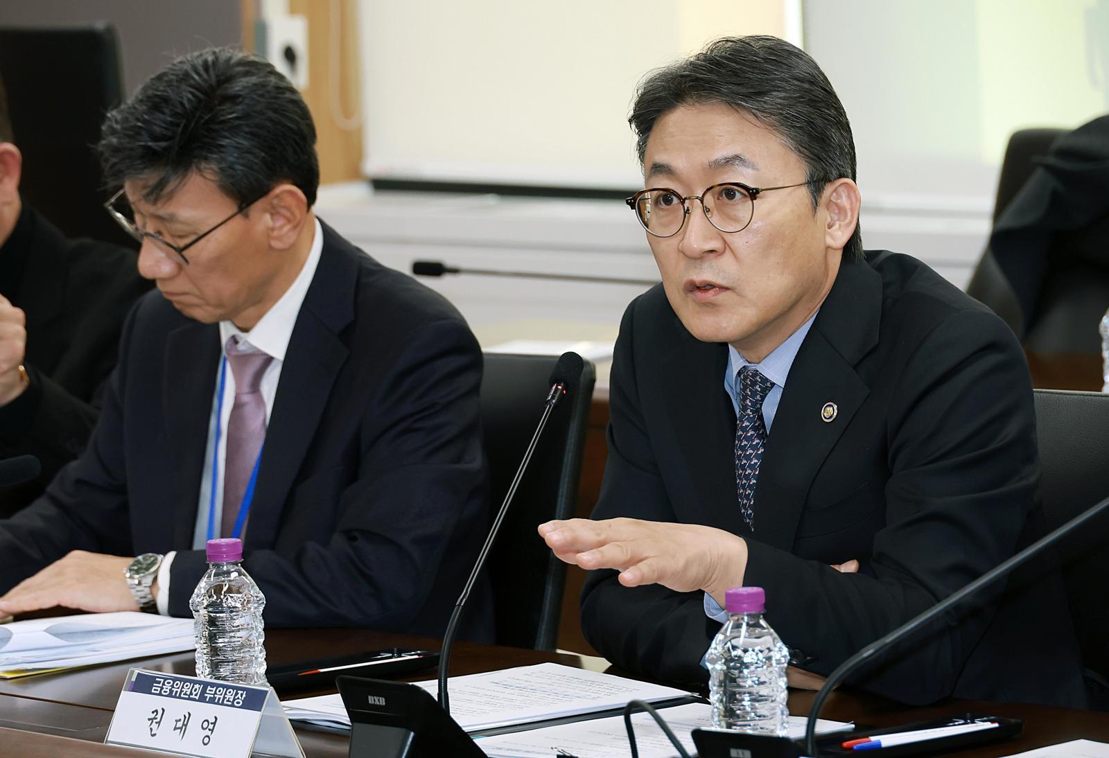 권대영 금융위원회 부위원장이 지난 9일 오후 서울 종로구 정부서울청사에서 열린 제3차 금융업권 생산적 금융협의체에서 발언을 하고 있다. 2026.3.10/금융위원회 제공