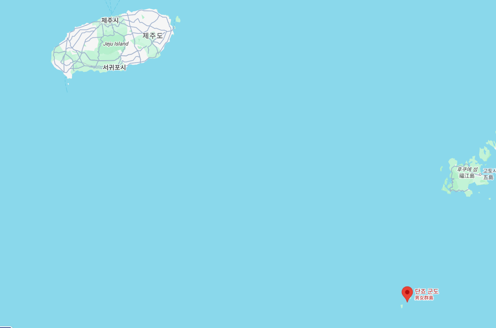 일본 단조군도 위치. 구글 지도 캡처