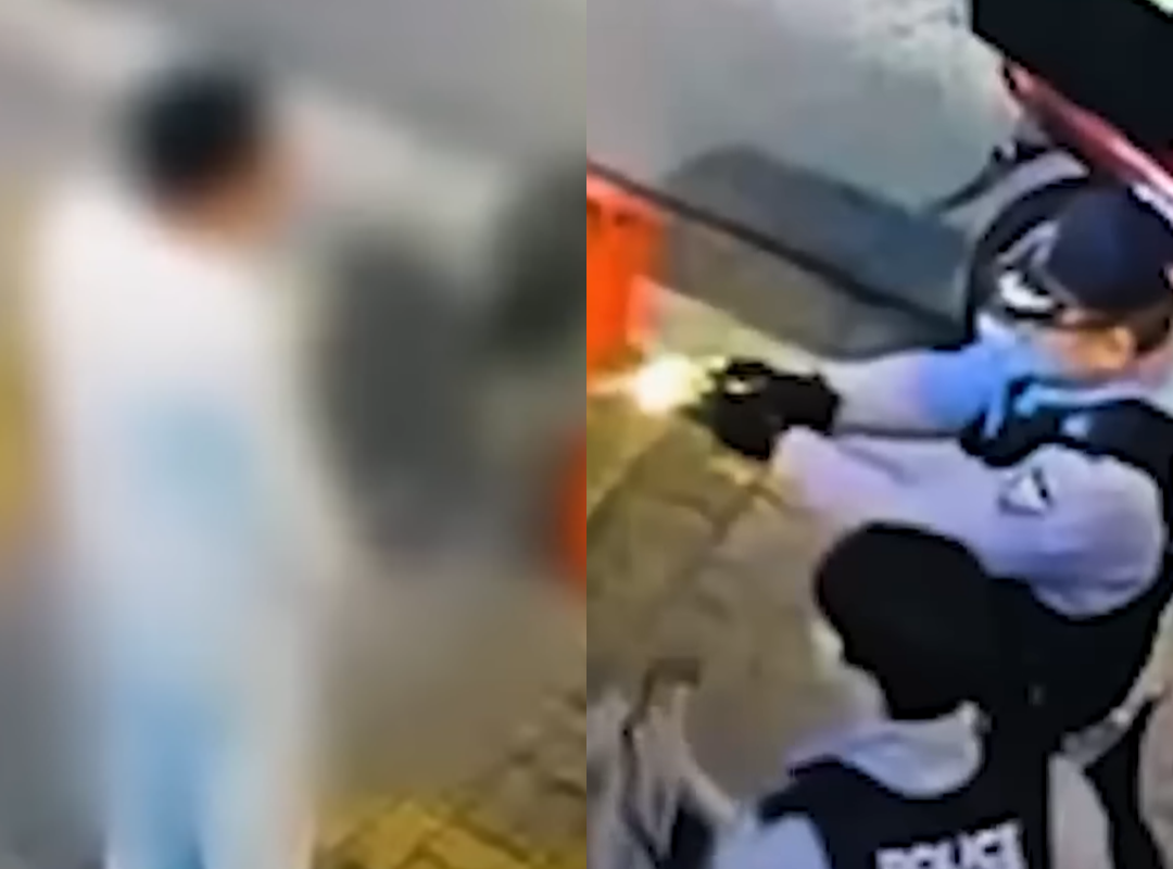 테이저건 맞고도 꿈쩍않던 190㎝ 거구의 폭행범, 삼단봉으로 제압