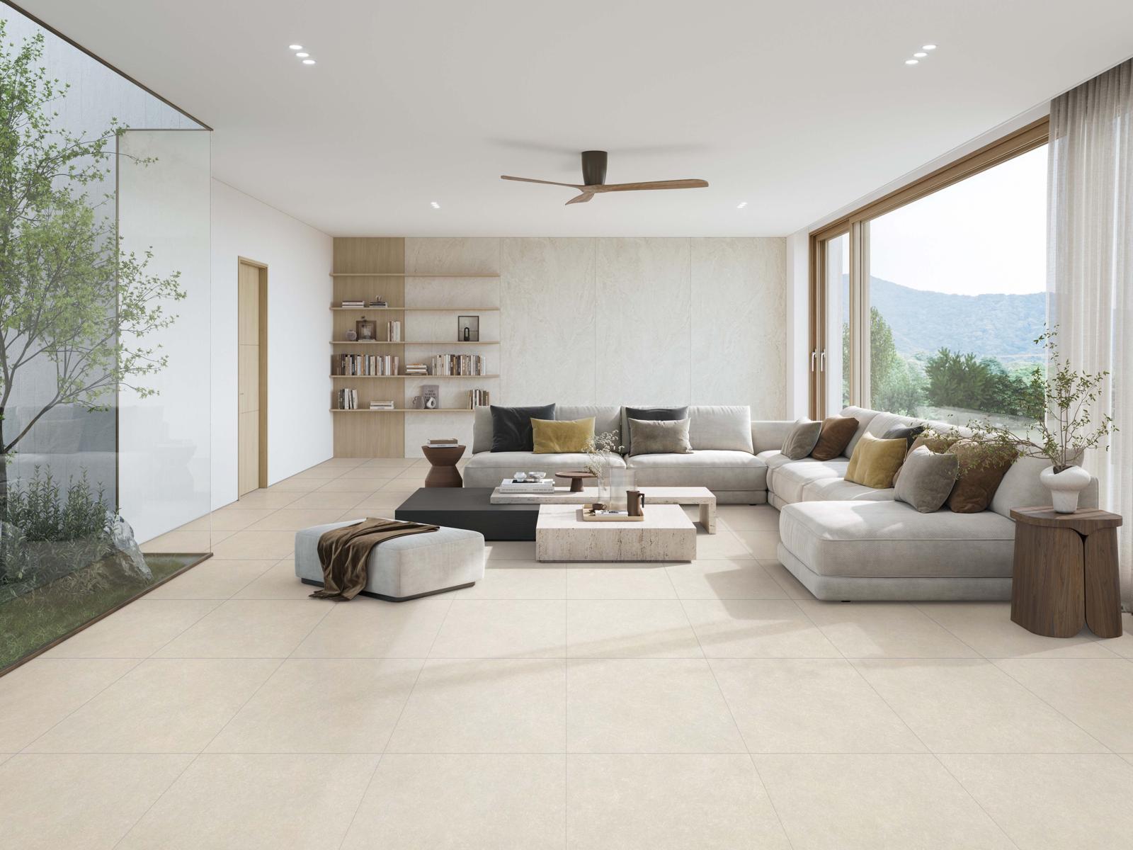 KCC글라스 홈씨씨 강마루 신제품 ‘숲 강마루 스톤 스퀘어(SQUARE) 소노마 크림.