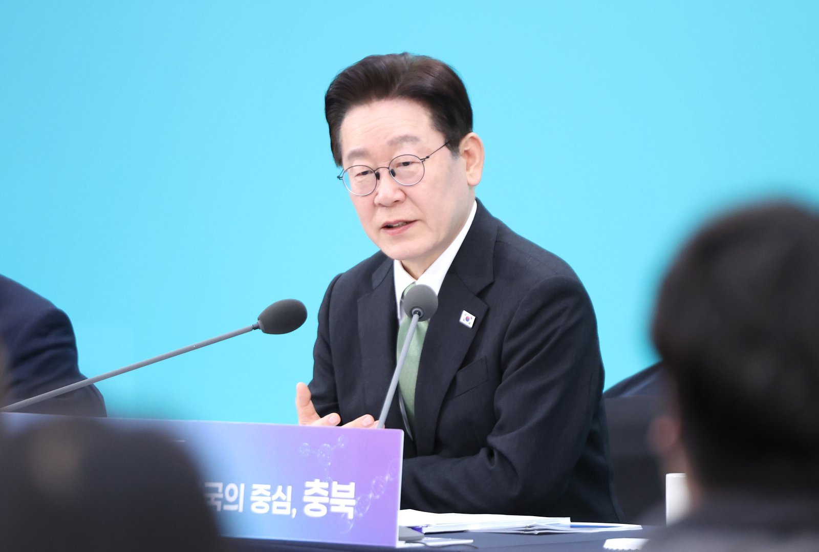 이재명 대통령이 13일 청주 오스코에서 열린 ’충북의 마음을 듣다’ 타운홀미팅 간담회에서 발언을 하고 있다. 2026.3.13 ⓒ 뉴스1