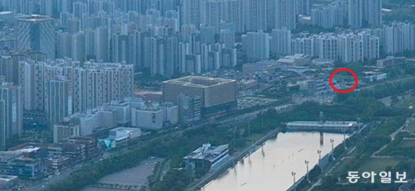 5성급 호텔 건립을 추진하는 망월동 941-1·2번지 일원. 빨간색 원이 호텔 부지. 하남시 제공
