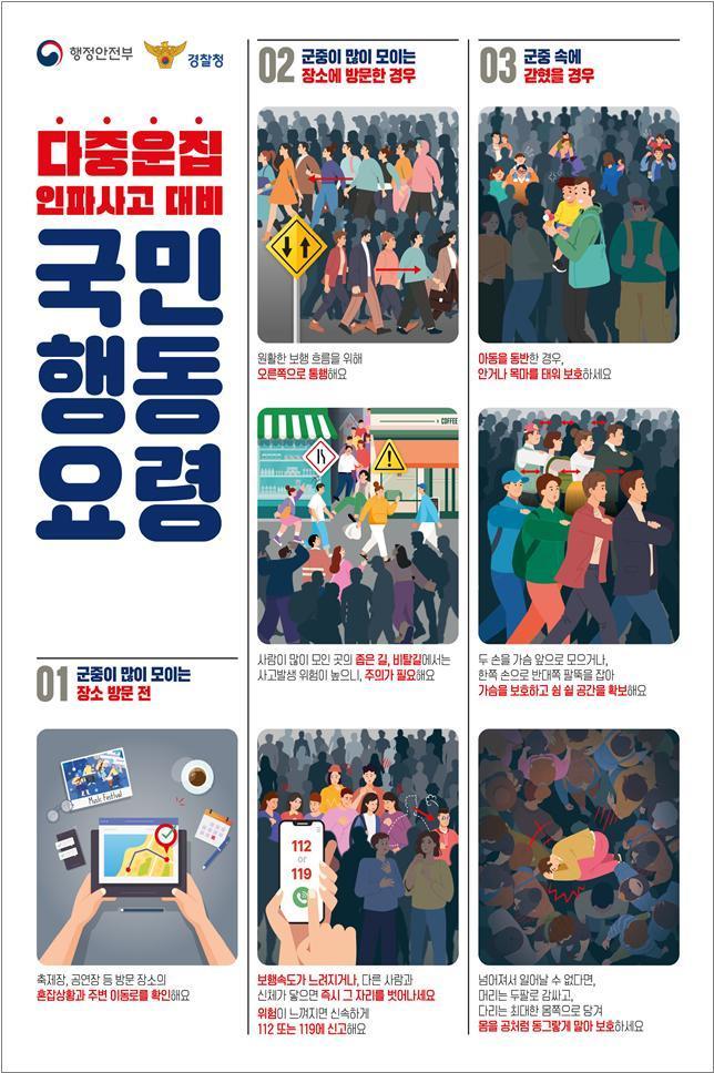 다중운집 인파사고 대비 국민 행동 요령.(교육부 제공)