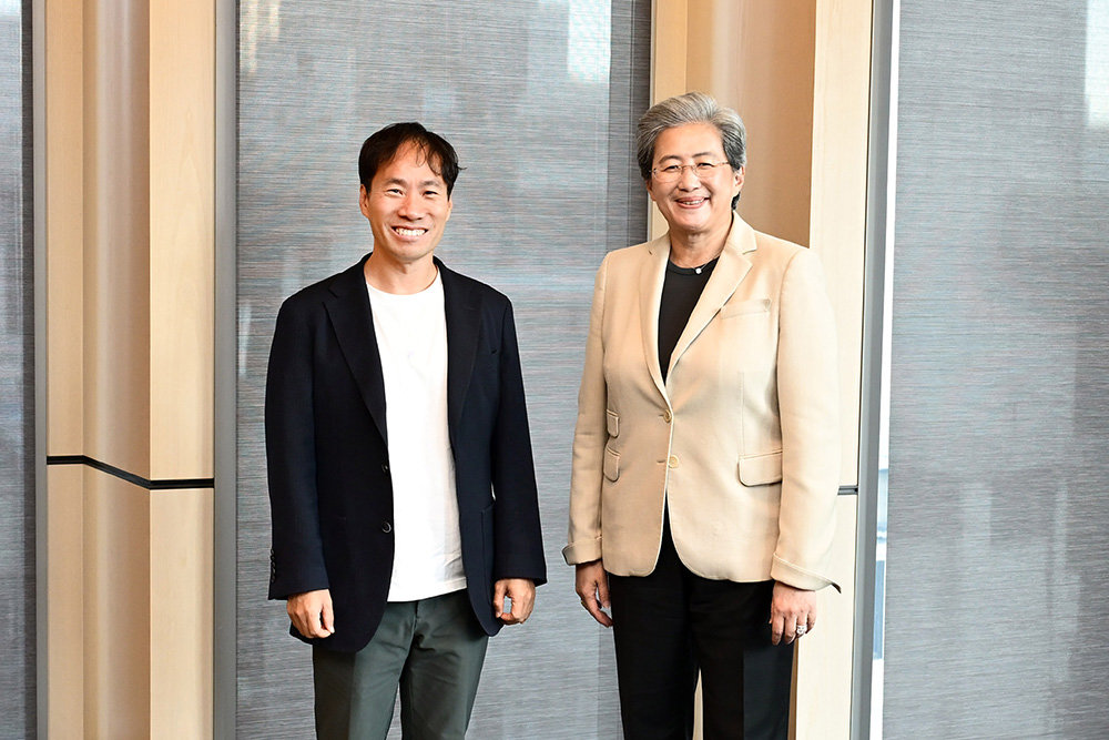 김성훈 업스테이지 대표도 만나 AMD 생태계 확보 및 GPU 활용에 대한 협의를 진행했다 / 출처=업스테이지