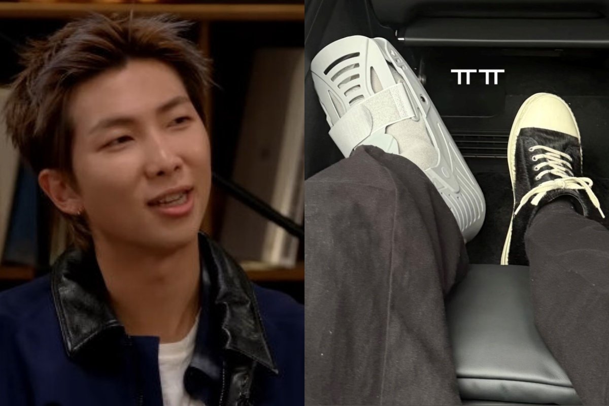 BTS RM 부상 컴백 무대 모습 BTS RM 부상 컴백 무대 모습