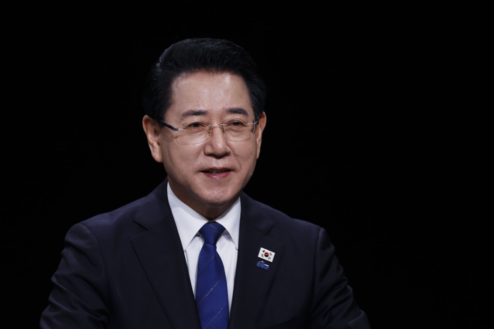 25일 광주 서구 KBC광주방송에서 열린 민주당 전남광주특별시장 본경선 토론회에서 김영록 후보가 발언하고 있다. 2026.3.25 ⓒ 뉴스1